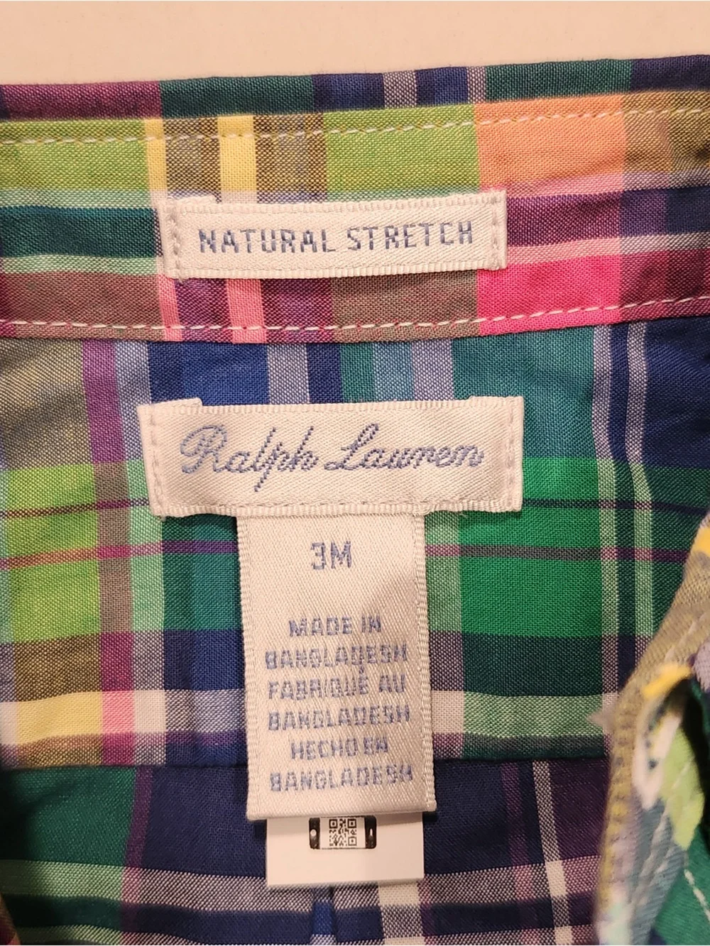 NWT Ralph Lauren Baby Boys Madras Plaid Short-Sleeve Button-Down‎ Shirt Preppy